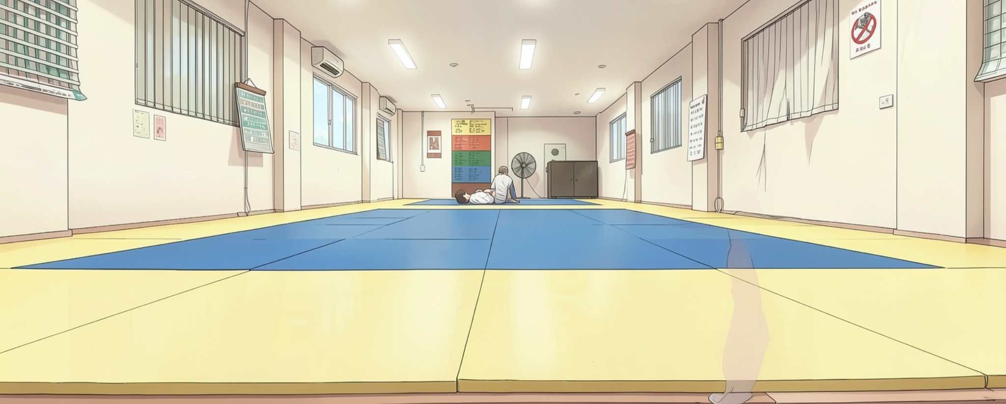 Two judockas grappling.