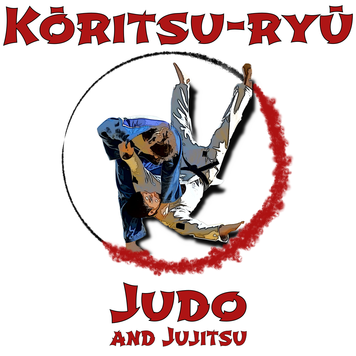 Bundaberg Judo Club logo, woman throwing a man to the ground using a hip throw